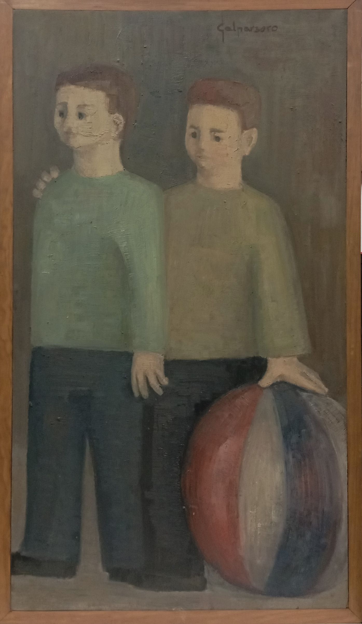 1963 Niños con pelota 100x56 Óleo sobre tabla